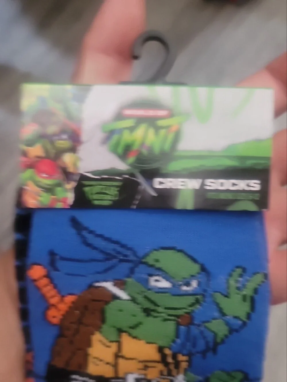 Teenage Mutant Ninja Turtles TMNT Blue Leonardo Casual Crew Socks
